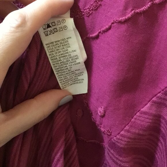 Lucky Brand long-sleeve embroidered panel and striped sleeves top - Picture 6 of 6